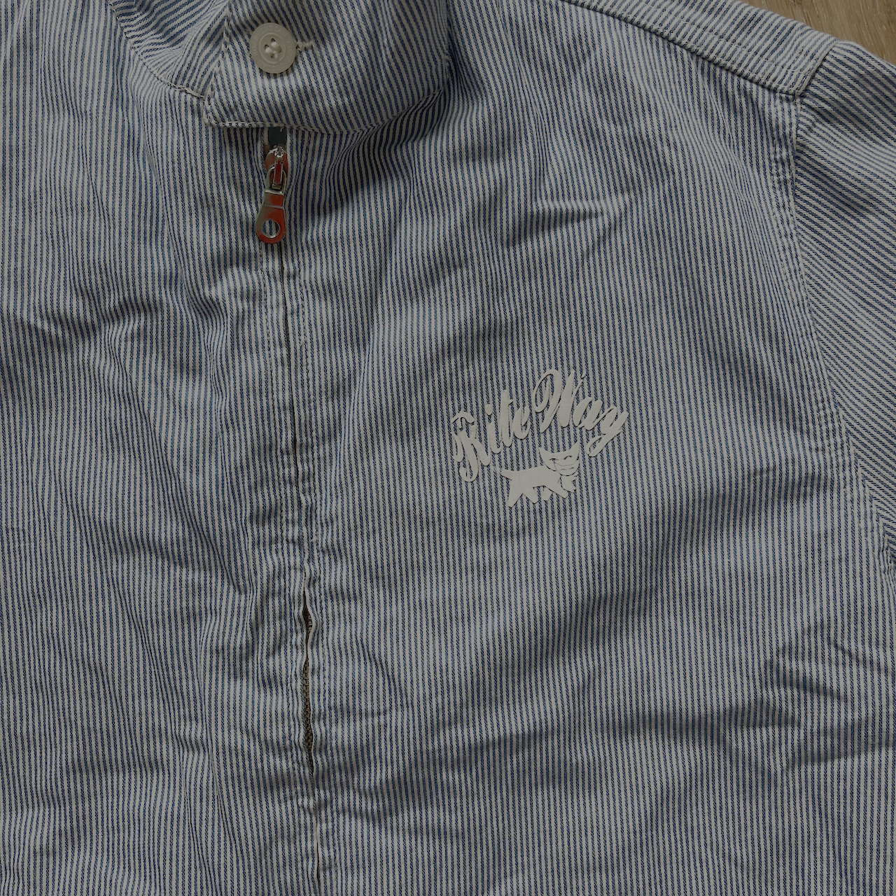 Gestreifte Jacke weiss/blau - S