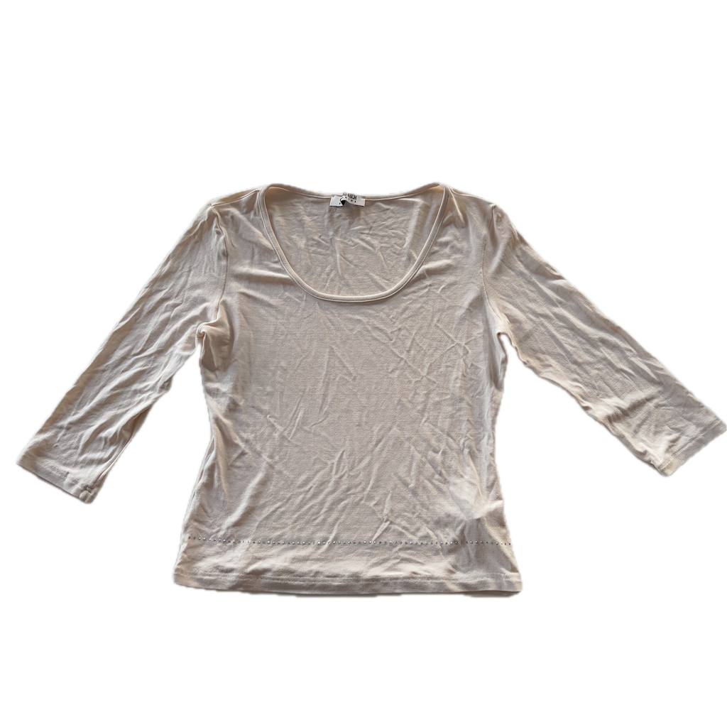 Glitzer Weiss/rosanes Langarmshirt - XS/S