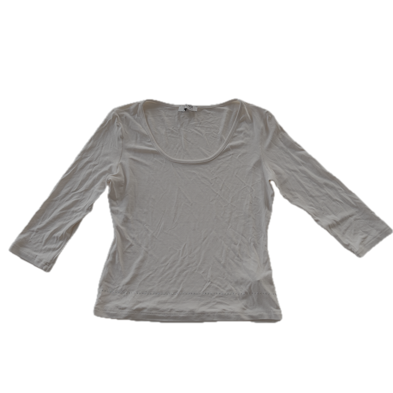 Glitzer Weiss/rosanes Langarmshirt - XS/S