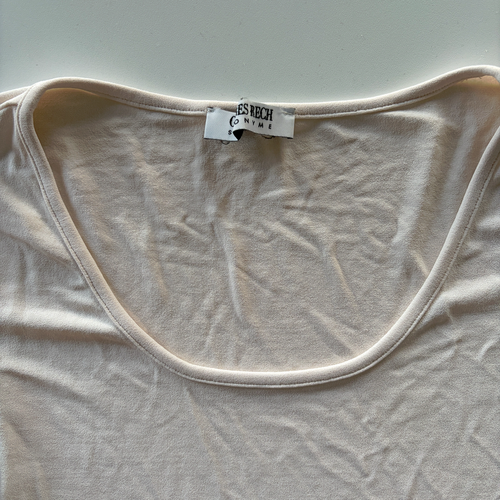 Glitzer Weiss/rosanes Langarmshirt - XS/S