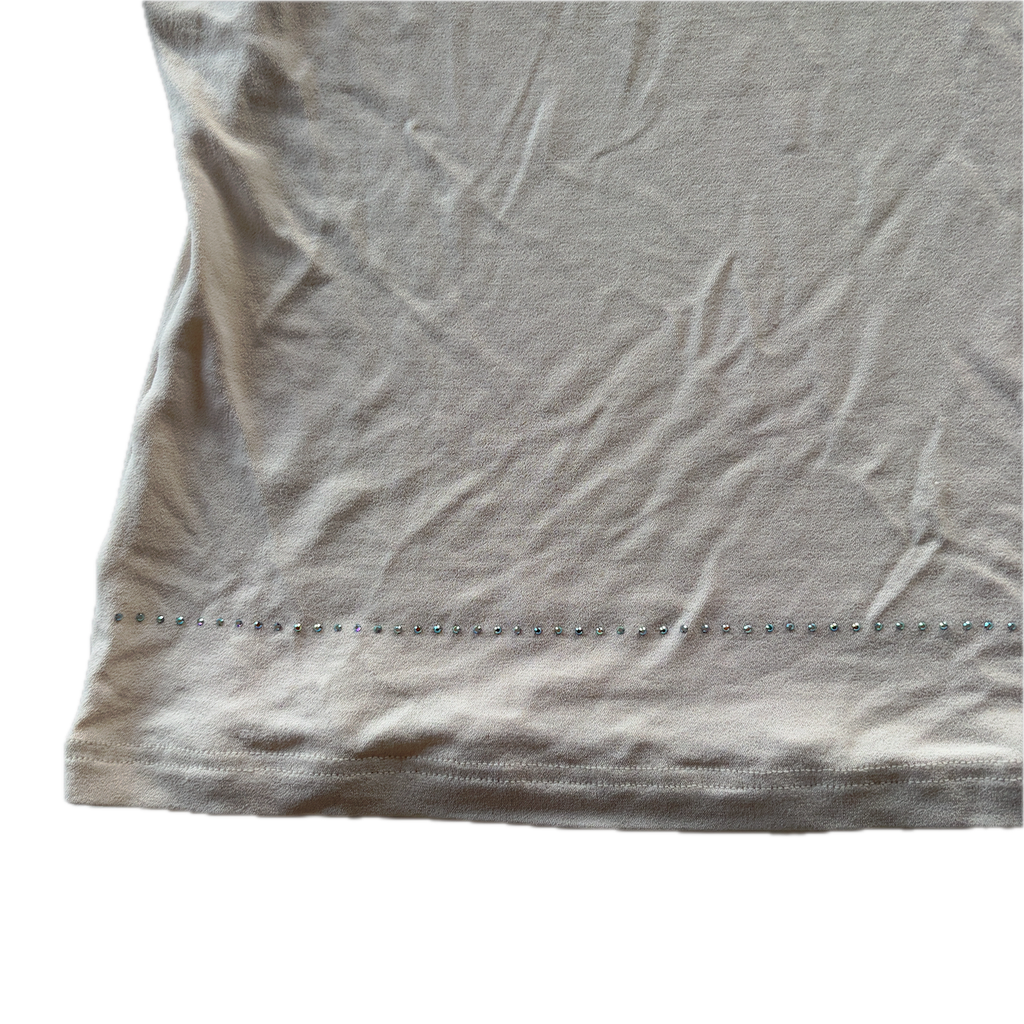 Glitzer Weiss/rosanes Langarmshirt - XS/S