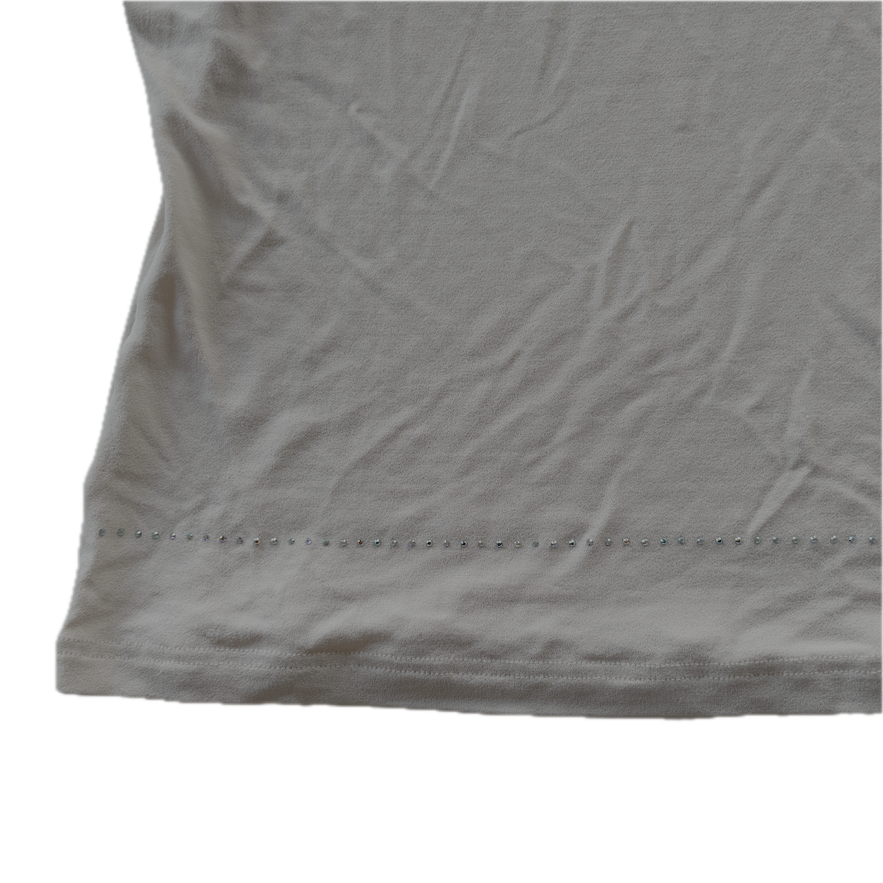 Glitzer Weiss/rosanes Langarmshirt - XS/S