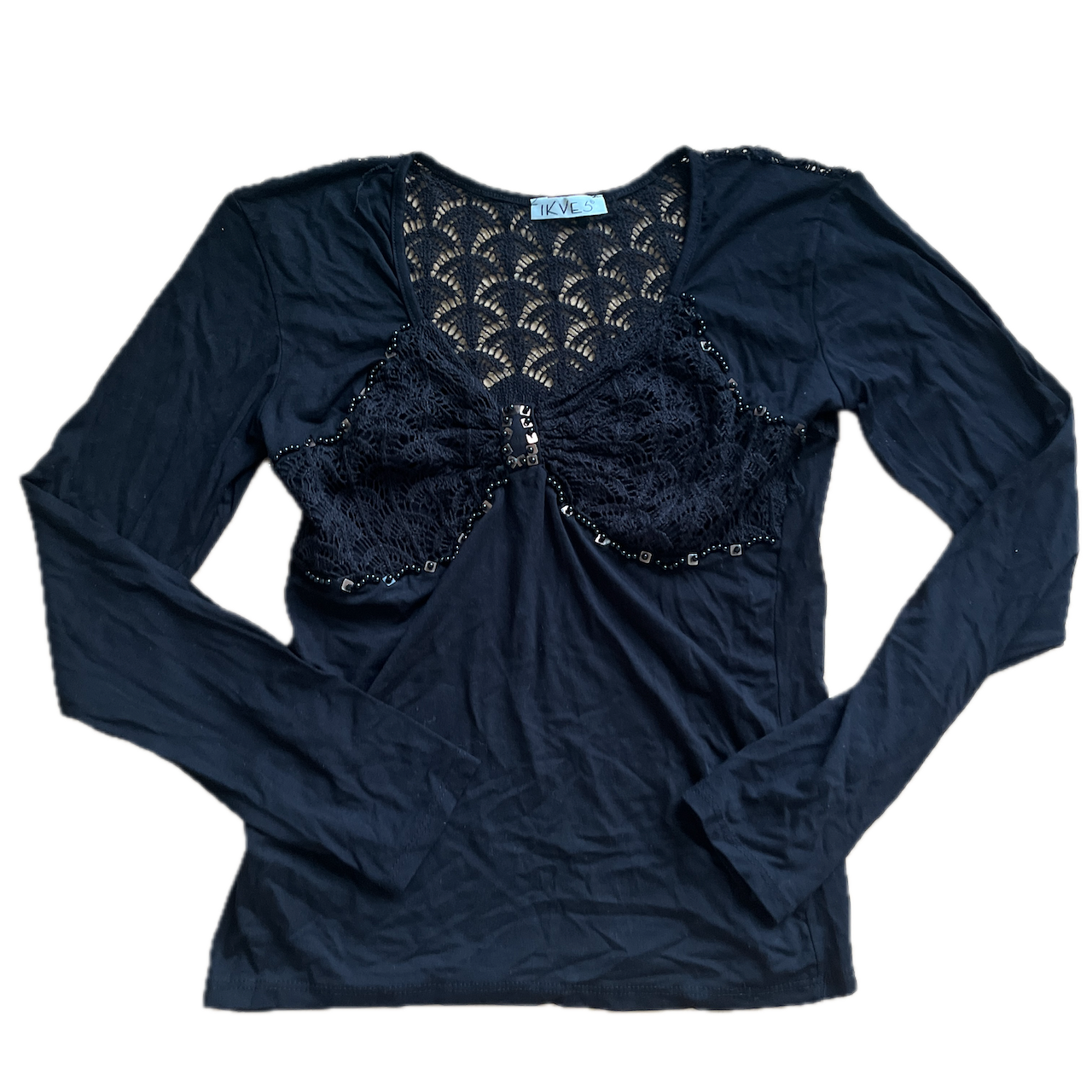 Langarmshirt Vintage Netzoptik - S