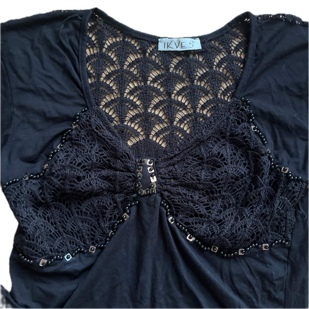 Langarmshirt Vintage Netzoptik - S