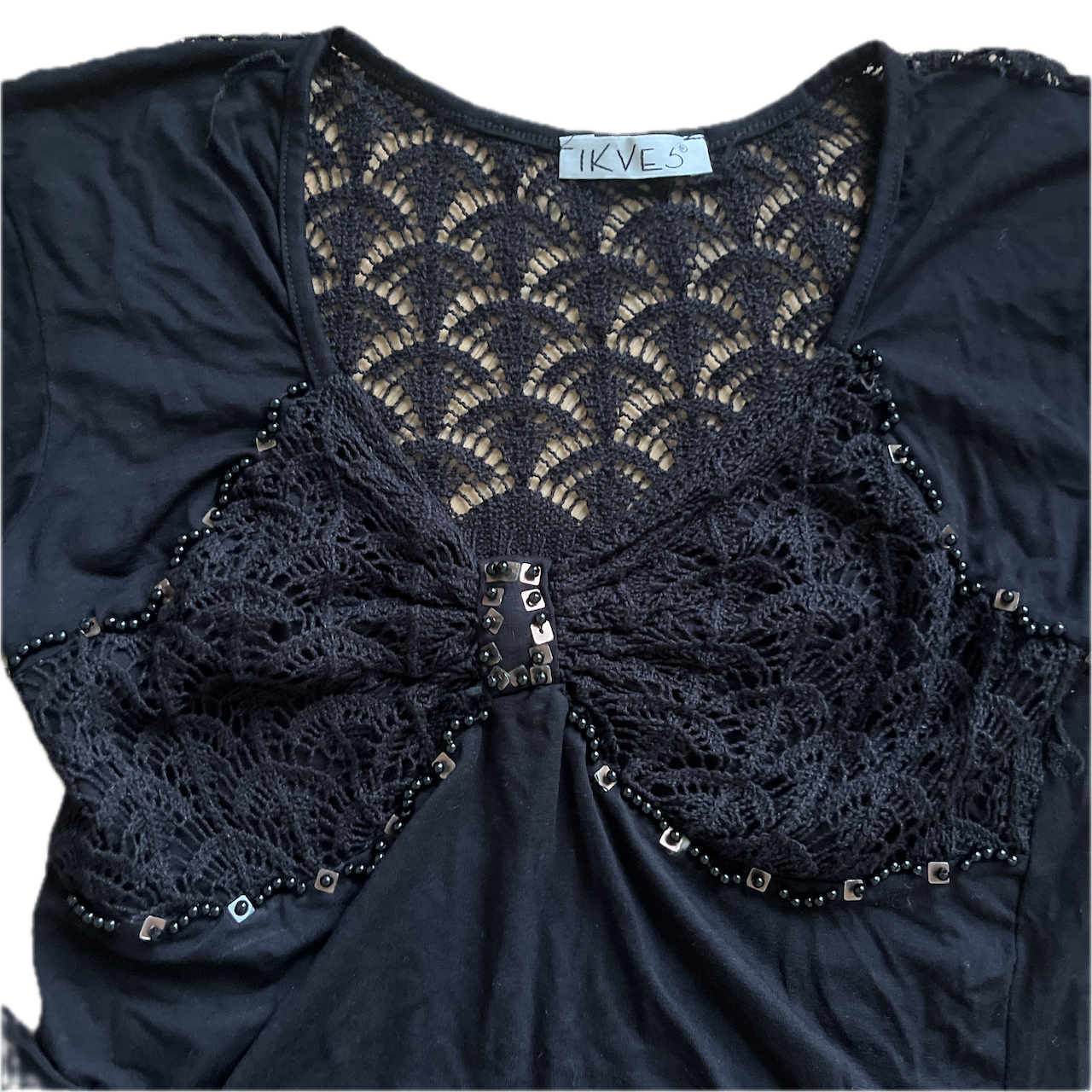 Langarmshirt Vintage Netzoptik - S