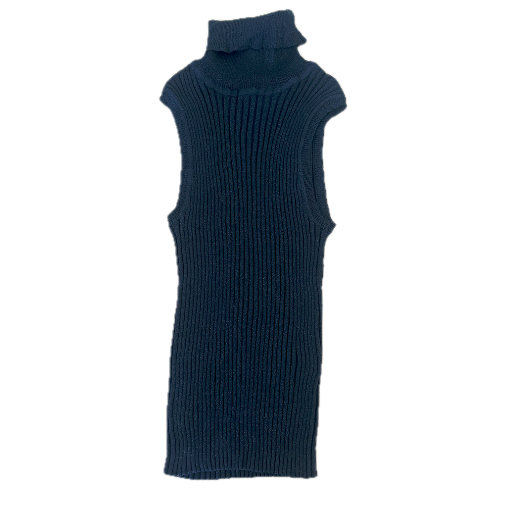 Turtleneck Oberteil Schwarz-Glitzer - S/M