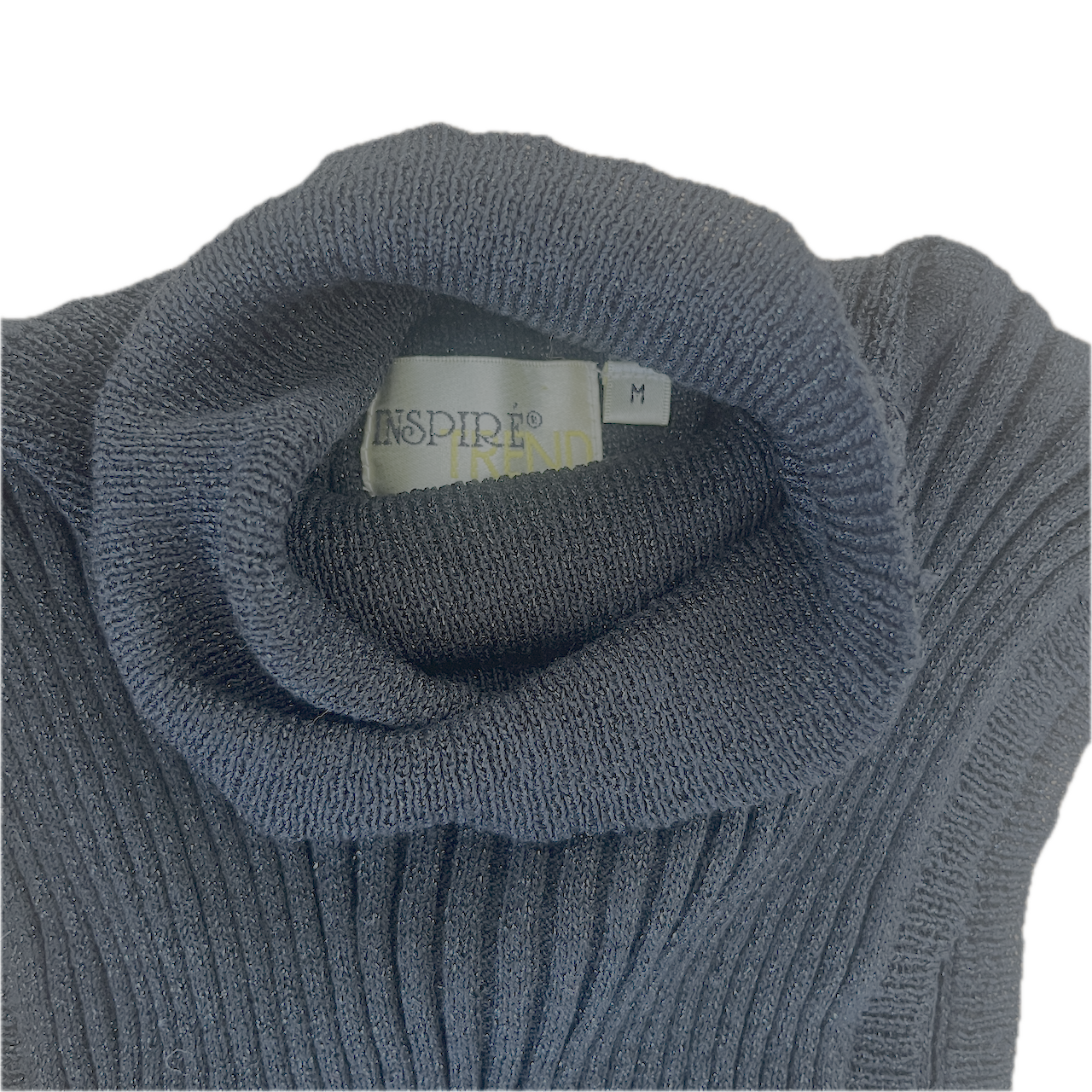 Turtleneck Oberteil Schwarz-Glitzer - S/M