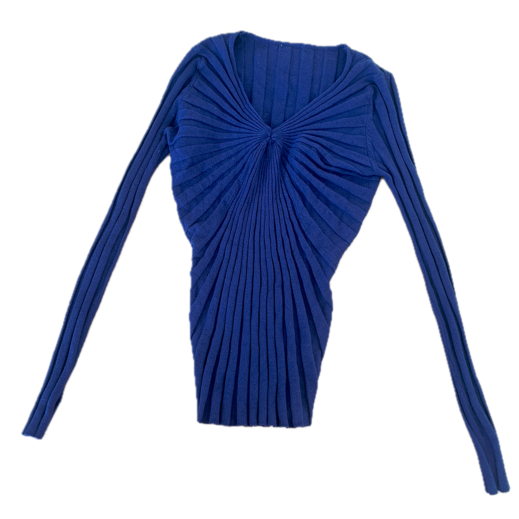 Langarmshirt Blau enganliegend - XS/S