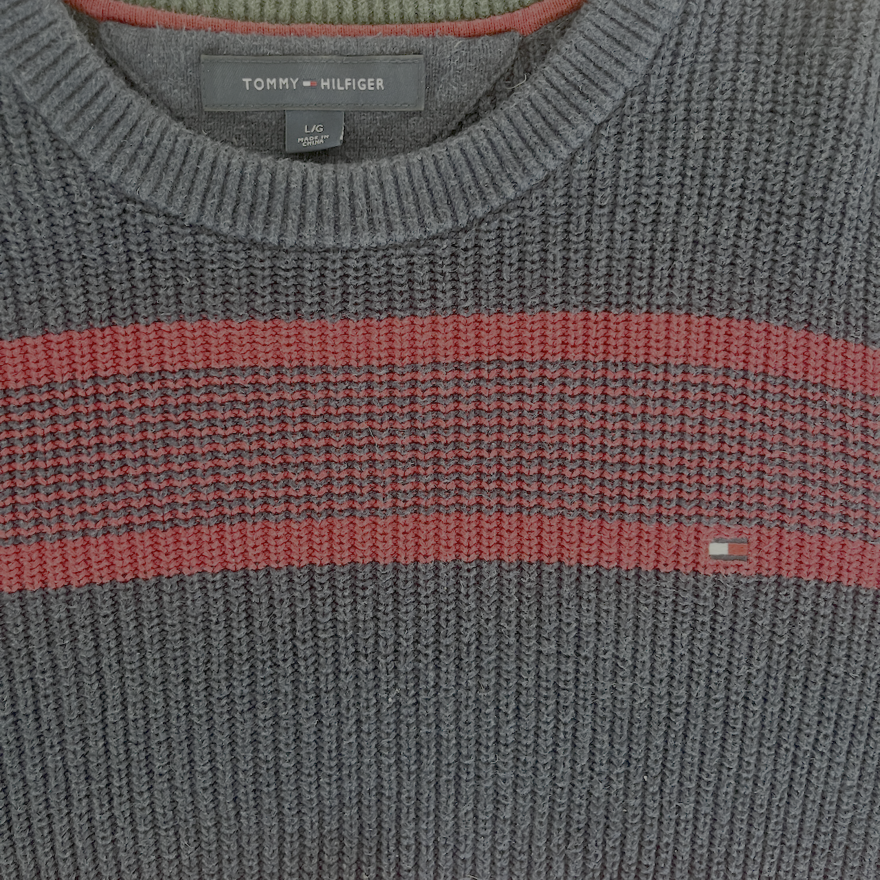 Tommy Hilfiger Pullover gestreift Blau Rot - L