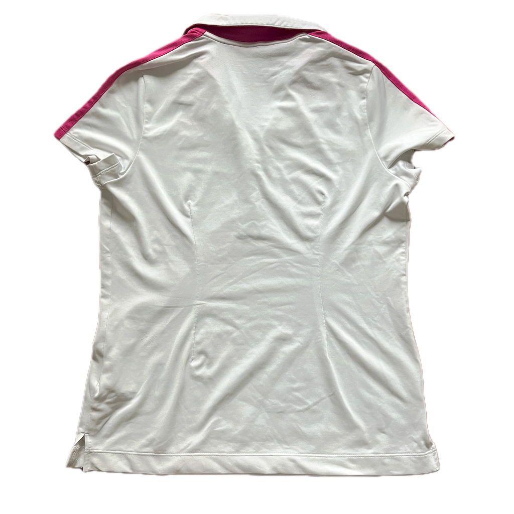 Nike Golf Polo Weiß mit pinken Details – Größe S/M