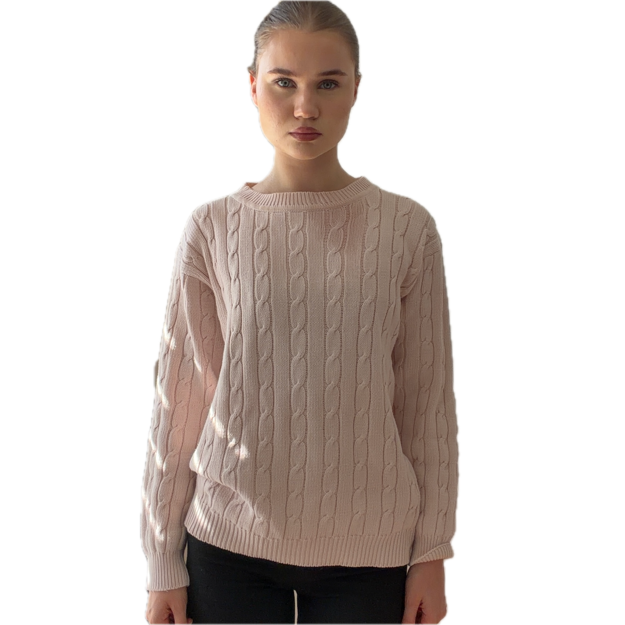 Pullover Rosa Strickmuster - XS/S