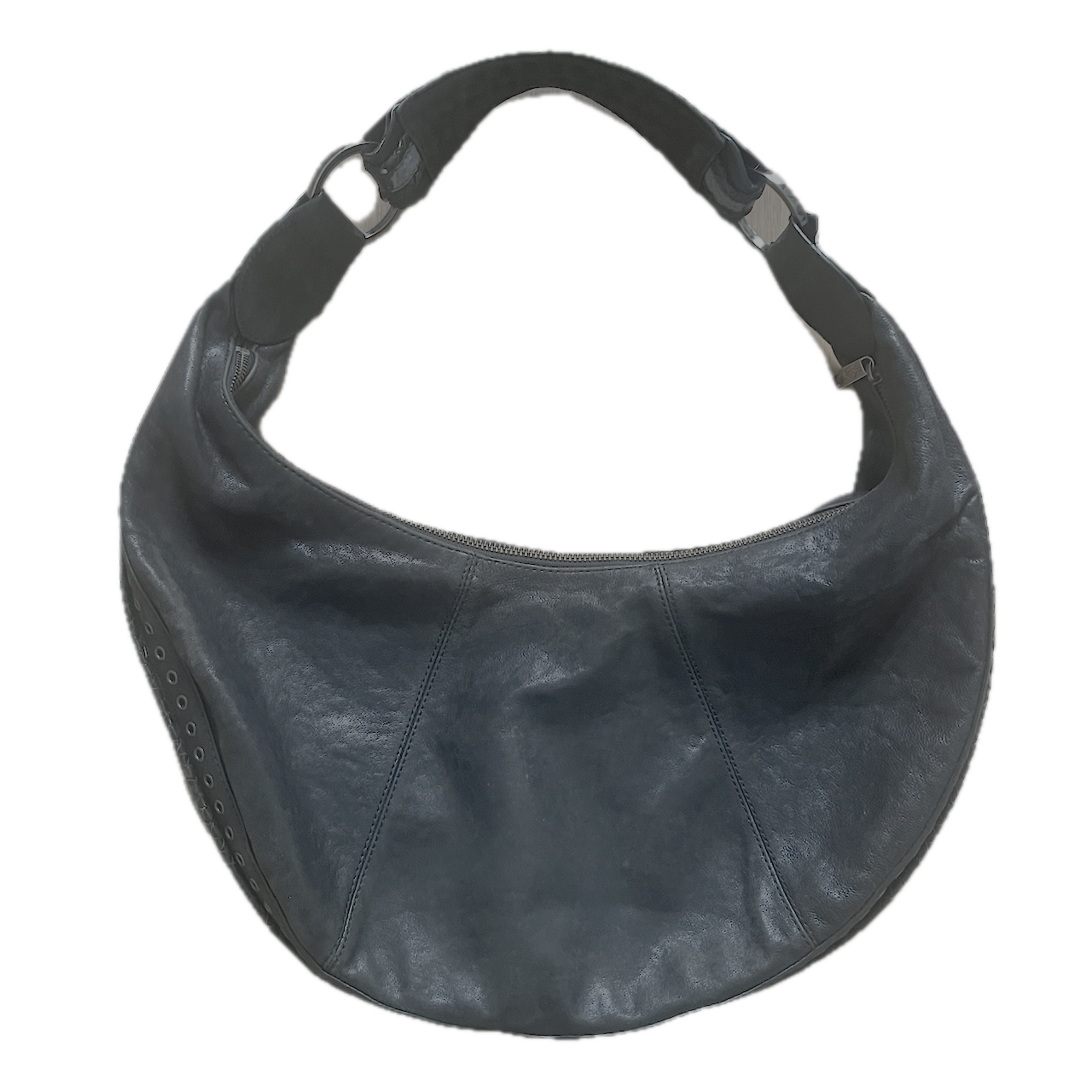 Schwarze mittelgroße Tasche mit eleganten Seitendetails