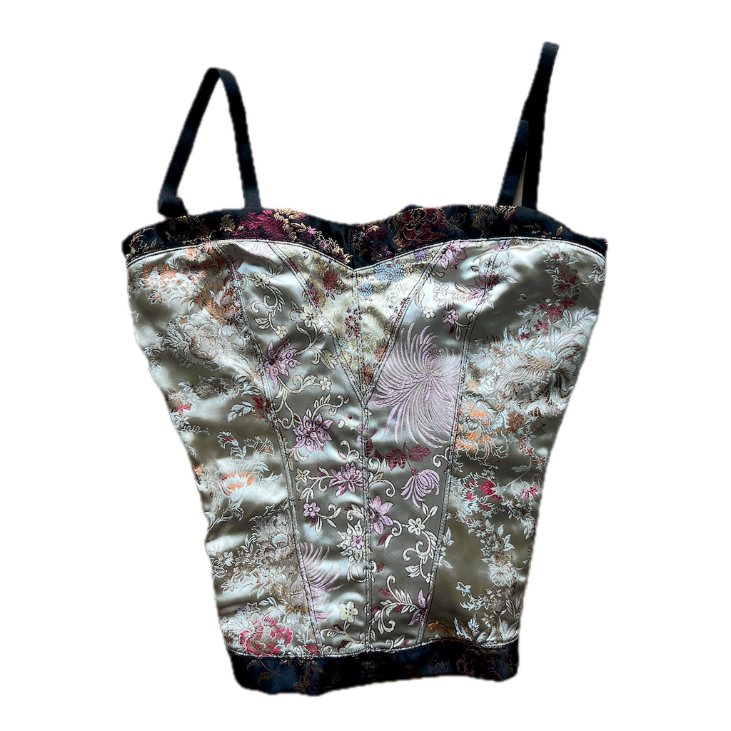 Elegantes Korsett mit goldenen, floralen Verzierungen - XS