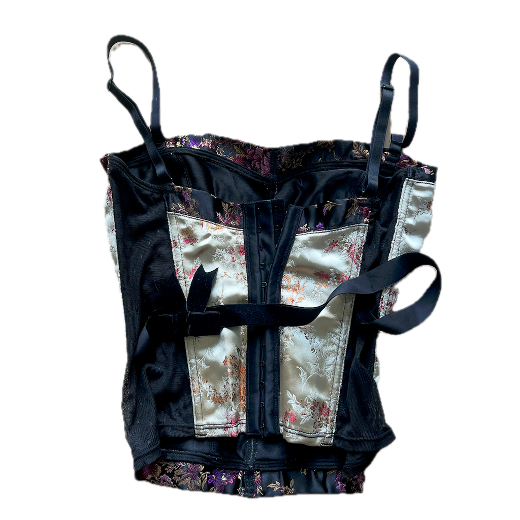 Elegantes Korsett mit goldenen, floralen Verzierungen - XS