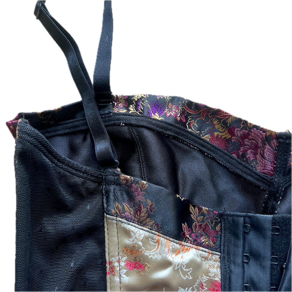 Elegantes Korsett mit goldenen, floralen Verzierungen - XS