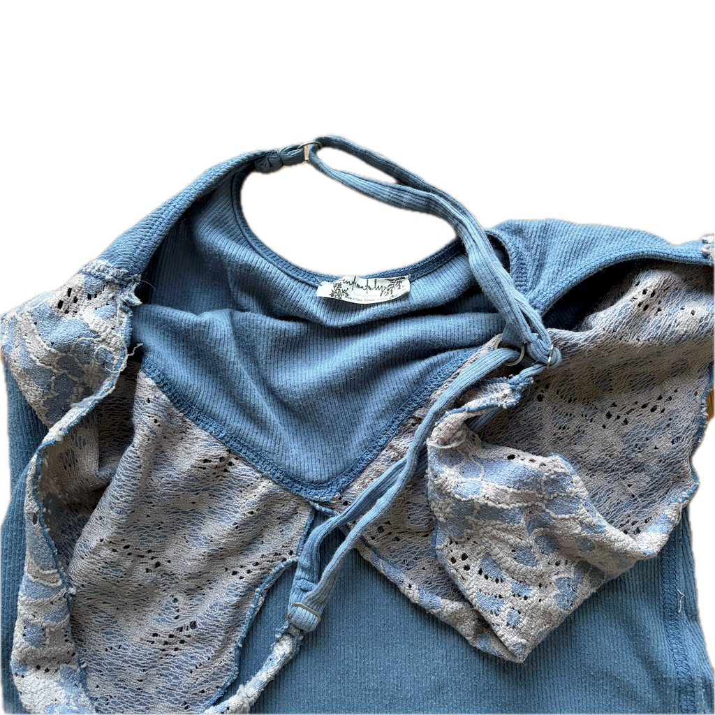 Neckholder Top Blau/Lila - XS/S