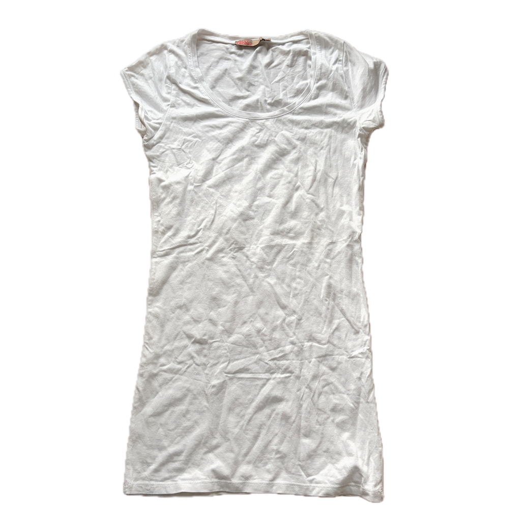 Langes T-Shirt Weiss - M