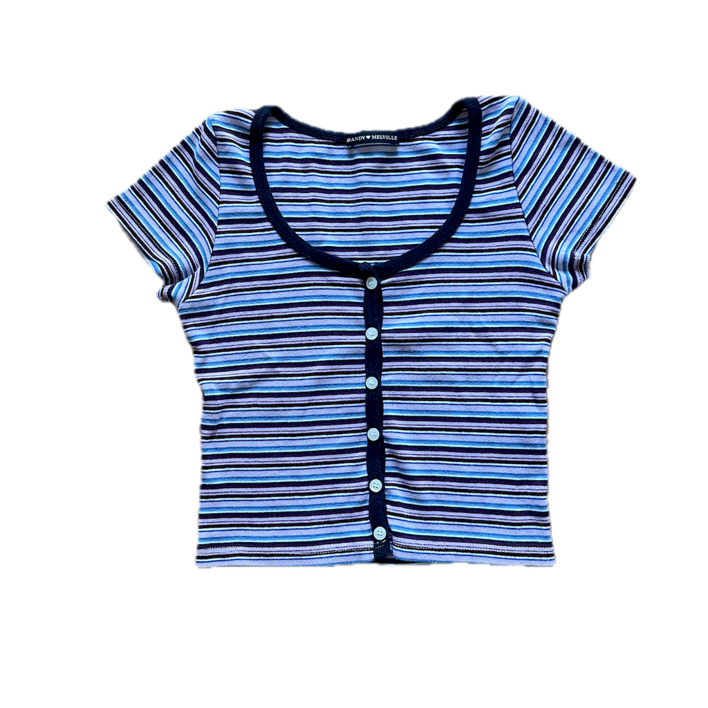 Brandy Melville Top gestreift Lila-Blau - S