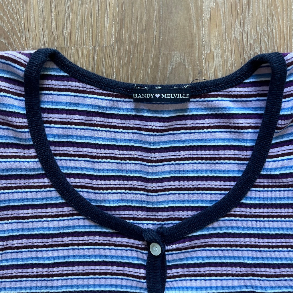Brandy Melville Top gestreift Lila-Blau - S