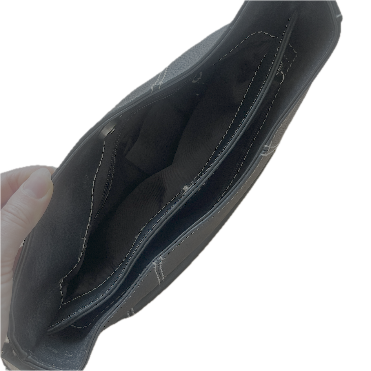 Tasche Lederoptik schwarz-weiss