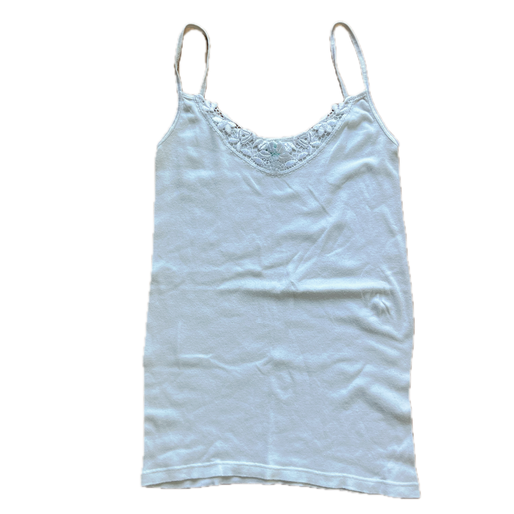 Weisses Trägertop Spitze - S