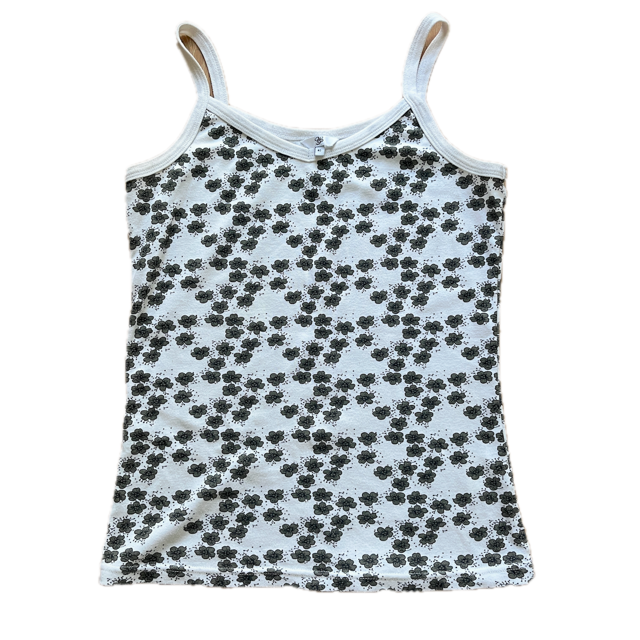 Top Blumen Khaki-Weiss - S/M