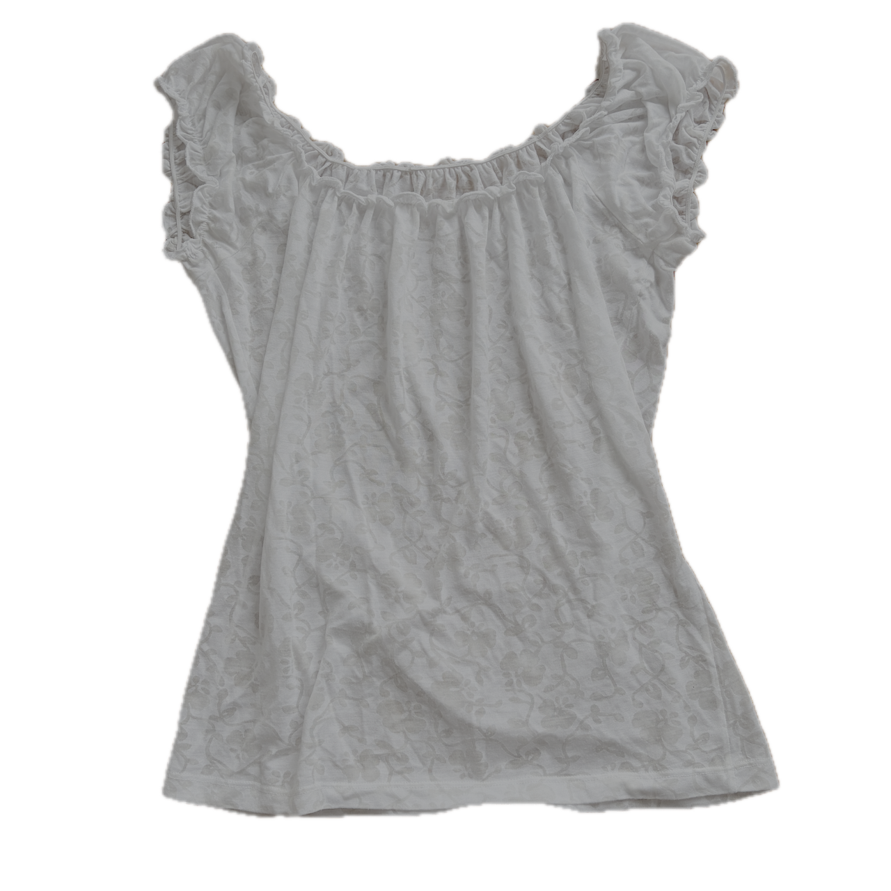 Weißes luftiges Top mit Blumenmuster - XS/S