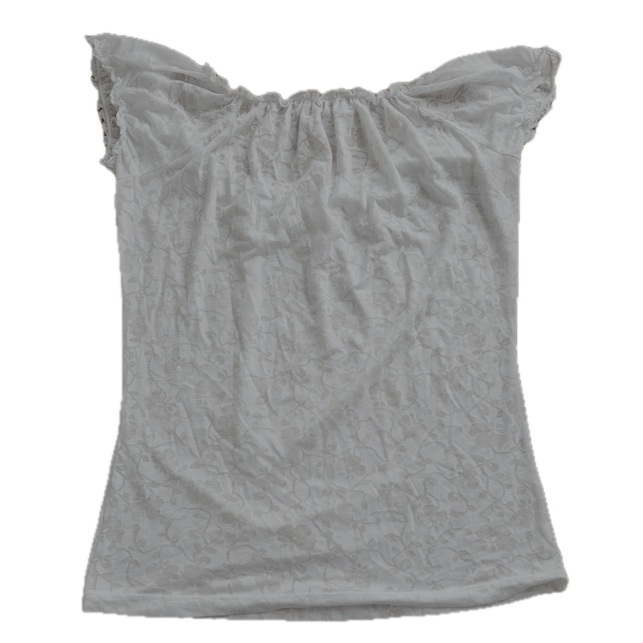 Weißes luftiges Top mit Blumenmuster - XS/S