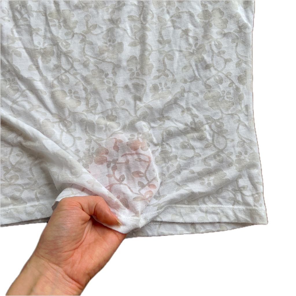 Weißes luftiges Top mit Blumenmuster - XS/S