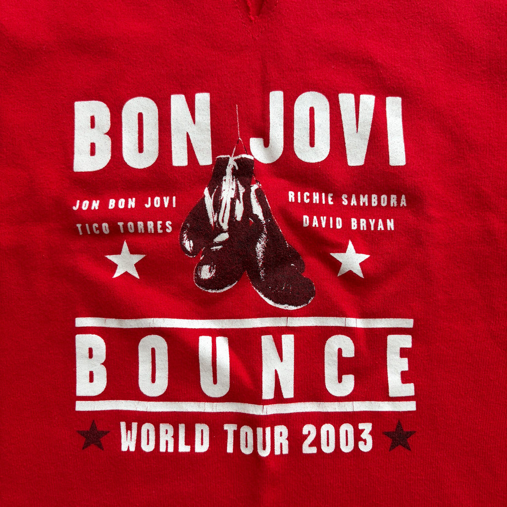 Bon Jovi World Tour 2001 Top mit Print rot - XS/S